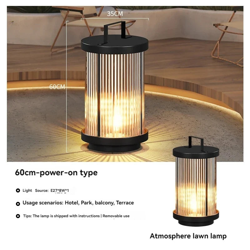 lampadaire solaire extérieur étanche en verre pour jardin