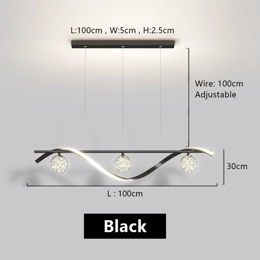 lustre sandyha led étoiles en boule de verre clair suspendue