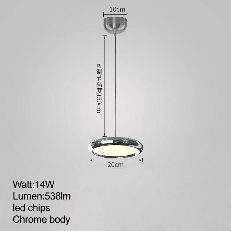suspension à led minimaliste moderne design luxe ronde avec gradation