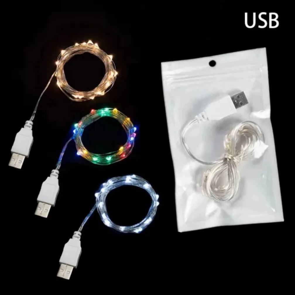 guirlande lumineuse led usb étanche pour décoration festive