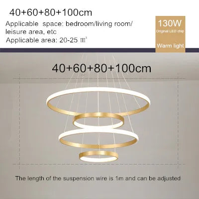 lustre moderne style nordique avec télécommande et anneau lumineux