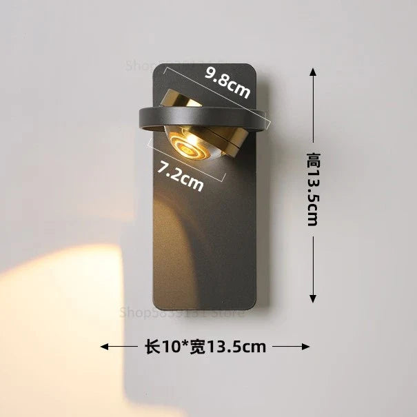 applique murale led moderne rotative à 360° protection des yeux