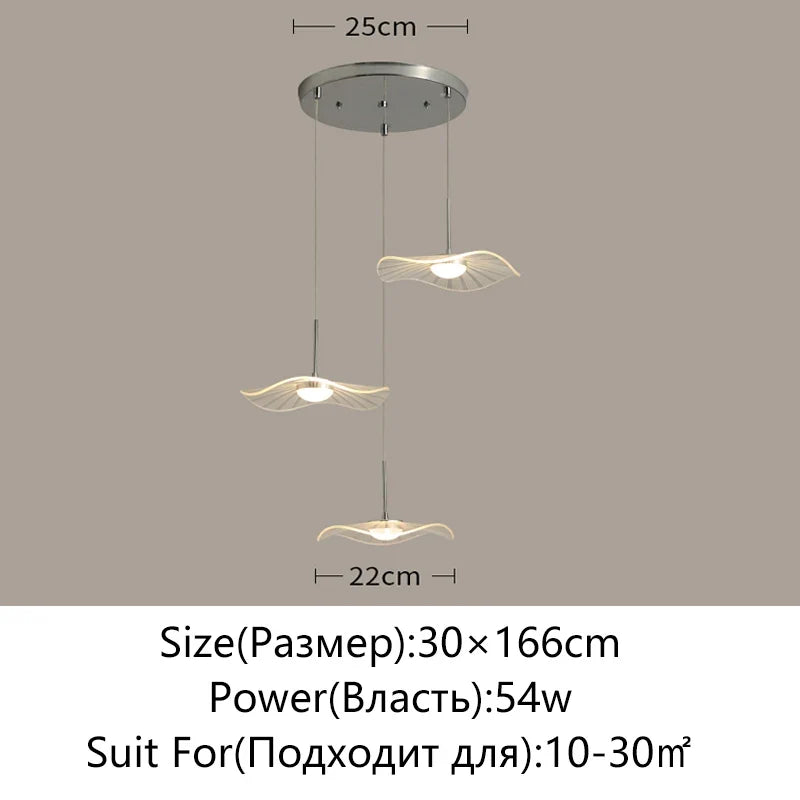 lustre led moderne suspendu lotus classique restaurant