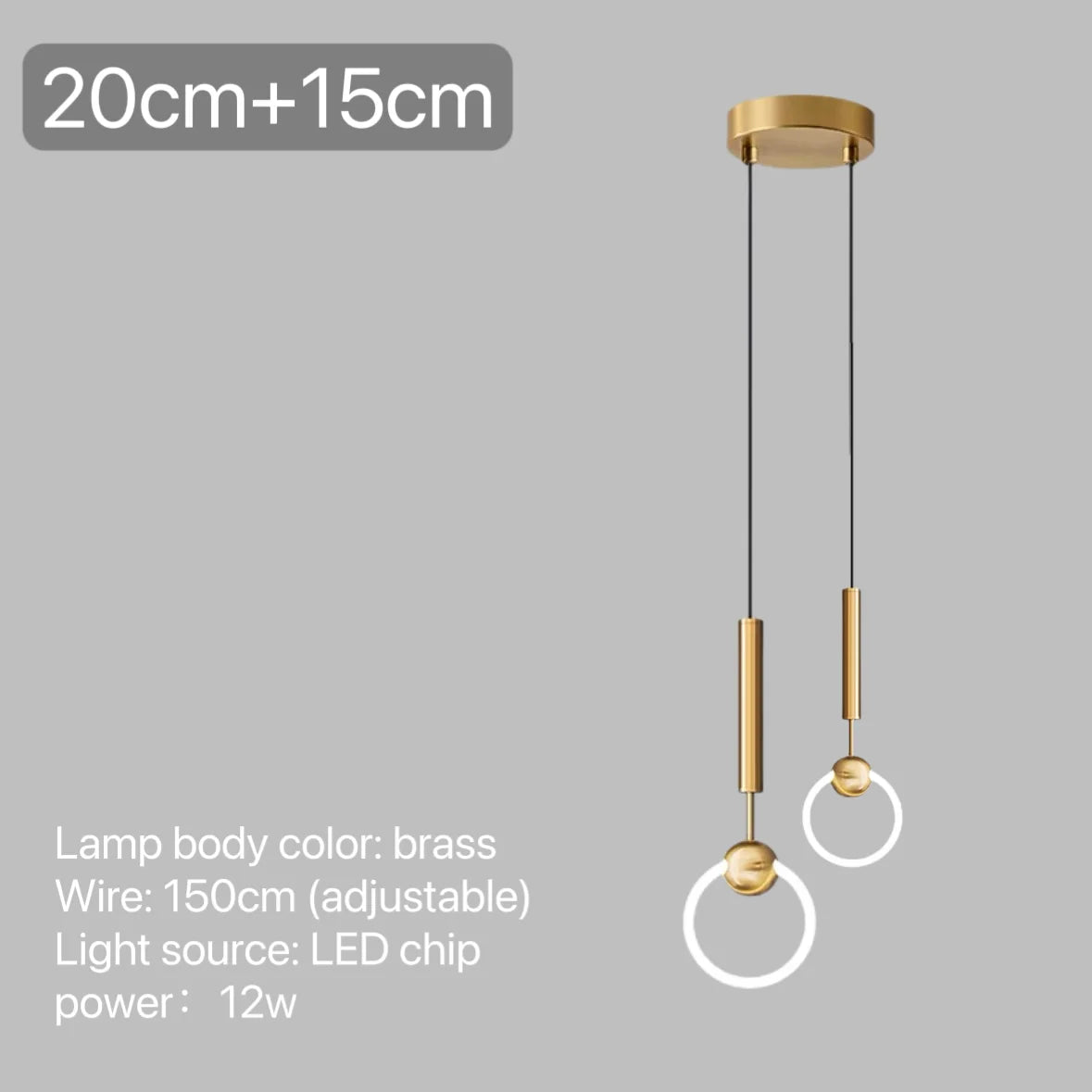suspension LED en anneau design nordique moderne
