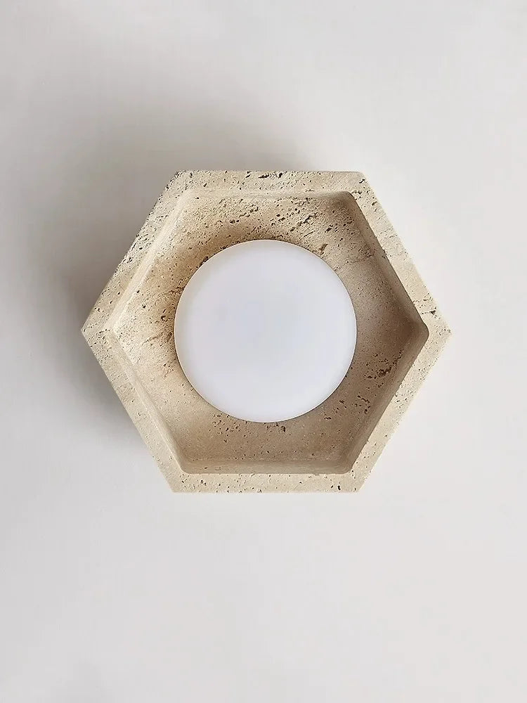 plafonnier led moderne en travertin pour intérieur élégant