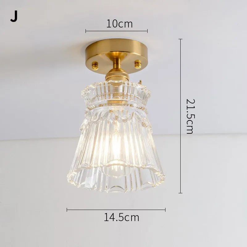 lustre vintage japonais en verre pour balcon et entrée