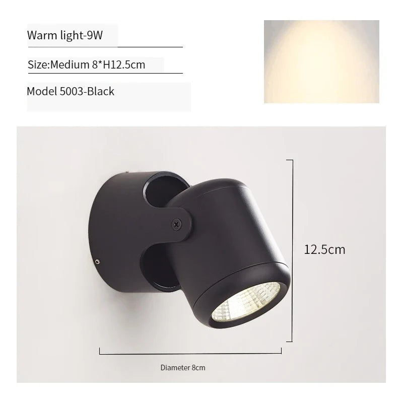 applique murale led moderne rotative pour décoration intérieure