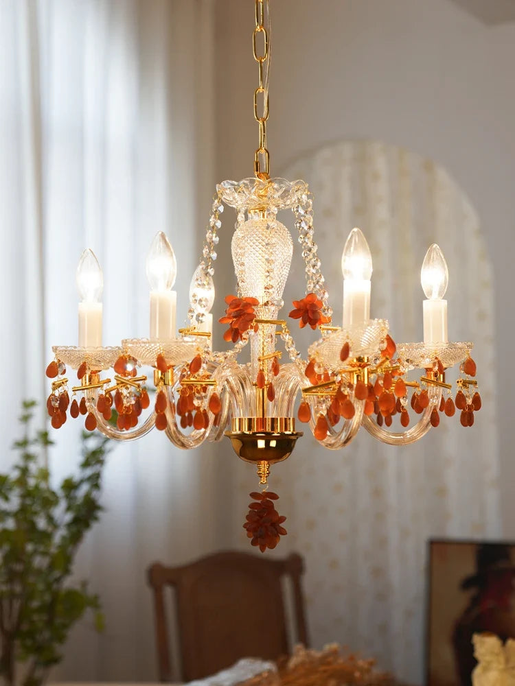 lustre en cristal pour éclairage de jardin et restaurant