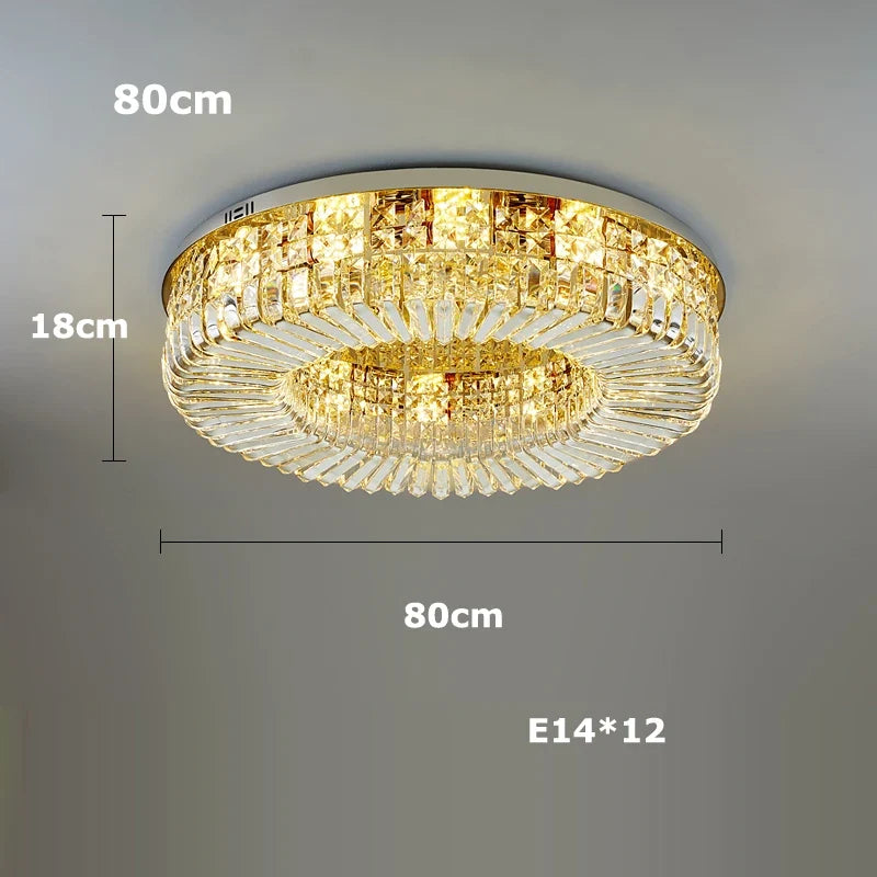 plafonnier led classique en cristal chromé pour intérieur moderne