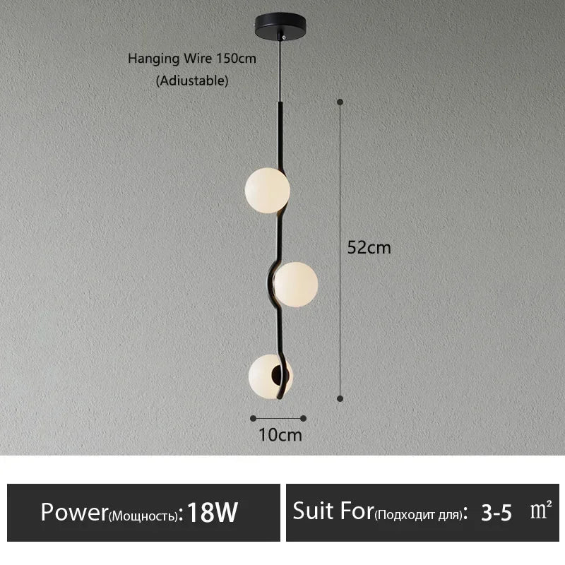 lustre led en boule de verre style nordique pour intérieur