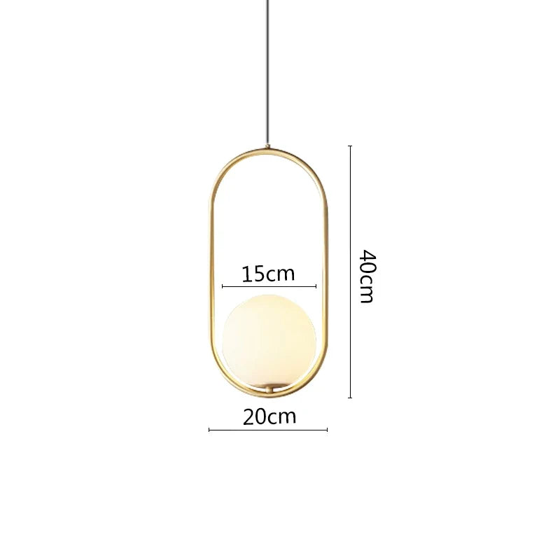 Suspension Anneau en métal noir LED