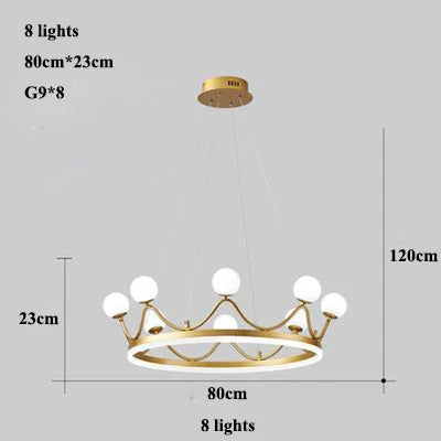 lustre led couronne style moderne décoratif suspension