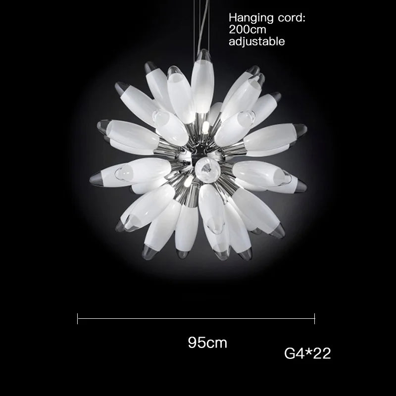 lustre à led design avec abat-jour en verre élégante finition brillante