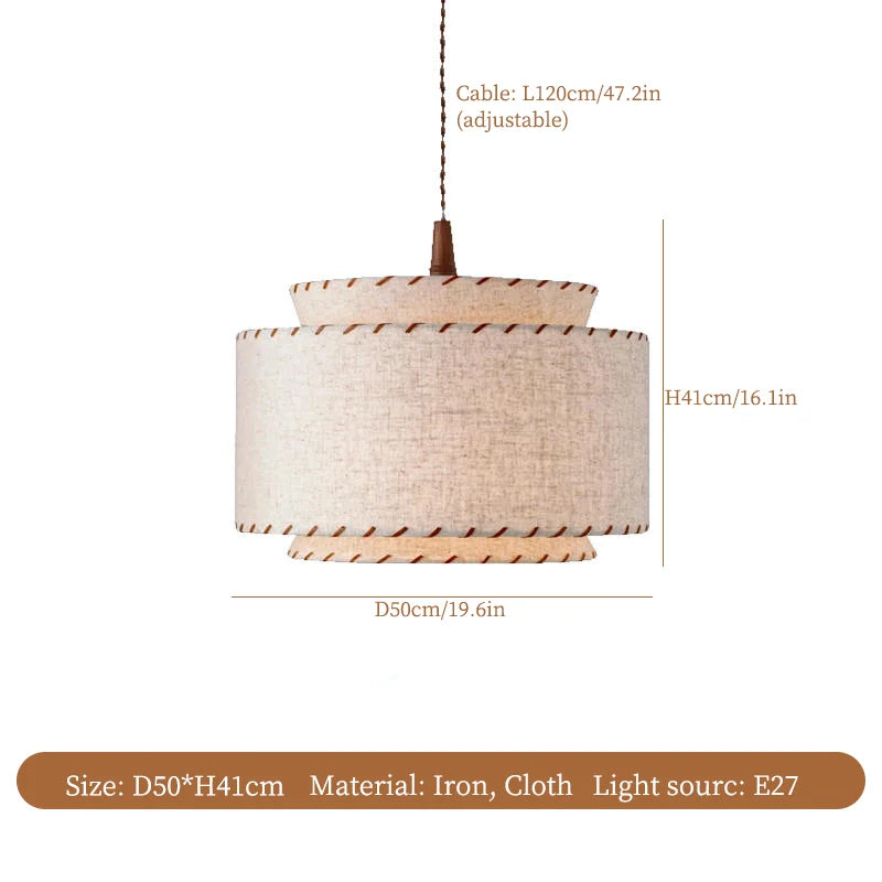lustre à led en tissu japonais pour décoration intérieure moderne