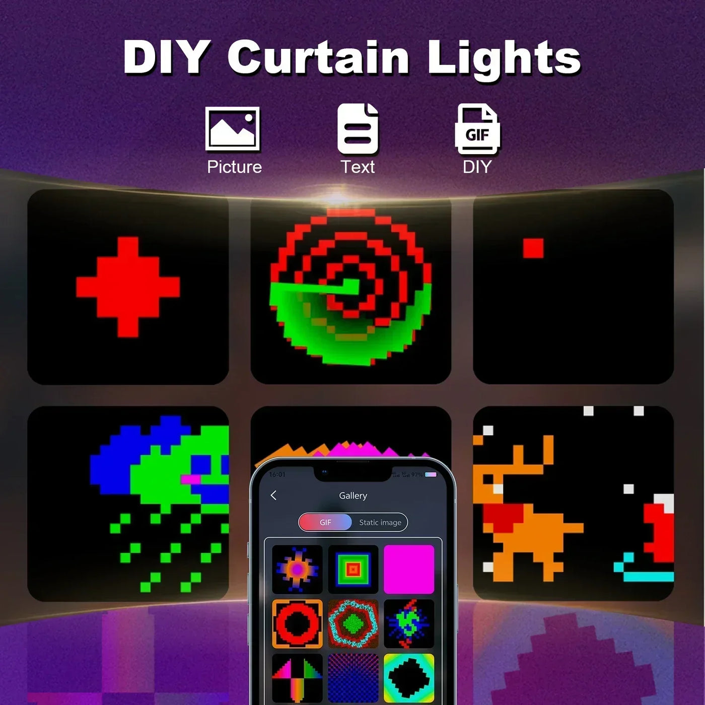 guirlande lumineuse intelligente 400 led bluetooth musique décorative