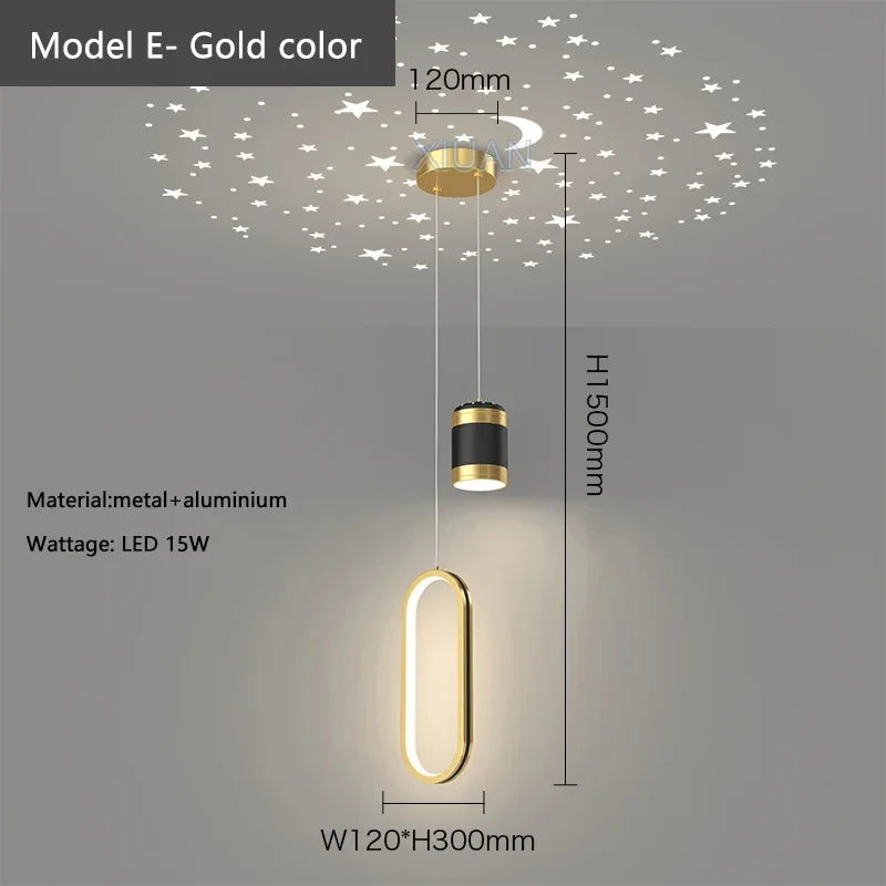 suspension modernes pour éclairage intérieur barre