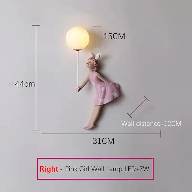 Applique murale 3d dessin animé pour fille décoration chevet