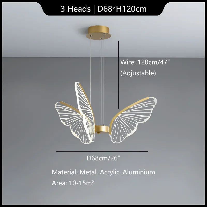 suspension papillon moderne pour décoration intérieure élégante