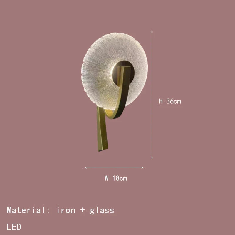 applique murale led en métal et verre pour luminaires 3000k