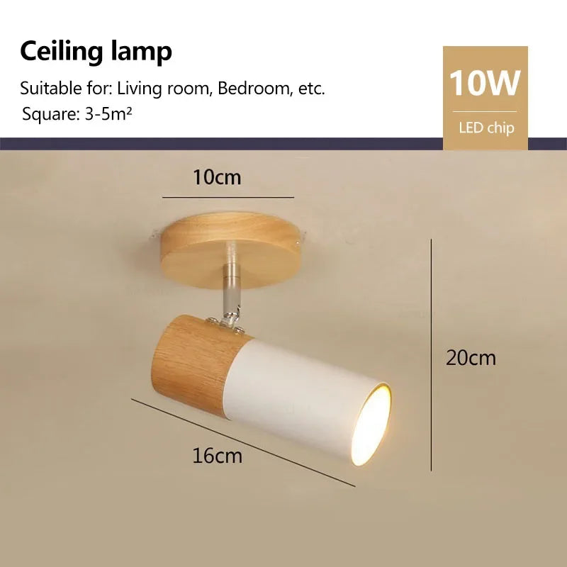 spot rotatif réglable en bois nordique luminaire vestiaire
