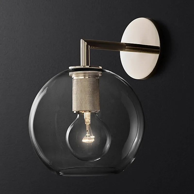 applique murale rétro américaine en verre avec éclairage led