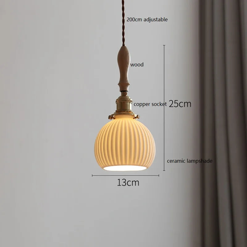 suspension LED en céramique conique design
