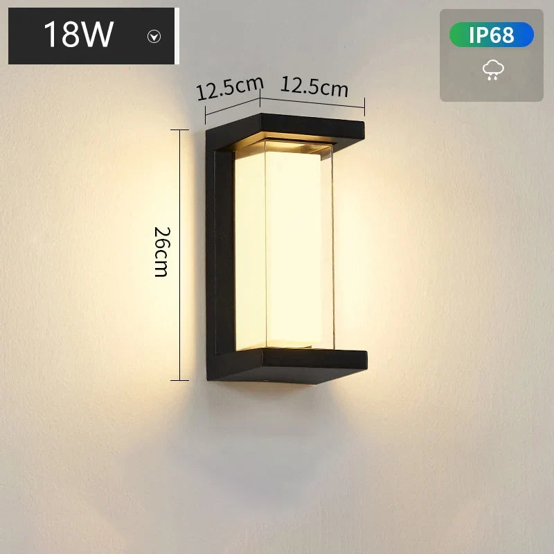 Applique murale LED lampe extérieure étanche en aluminium extérieur applique murale Rgb Tuya Smart Wifi réglable applique murale porche jardin Villa éclairage