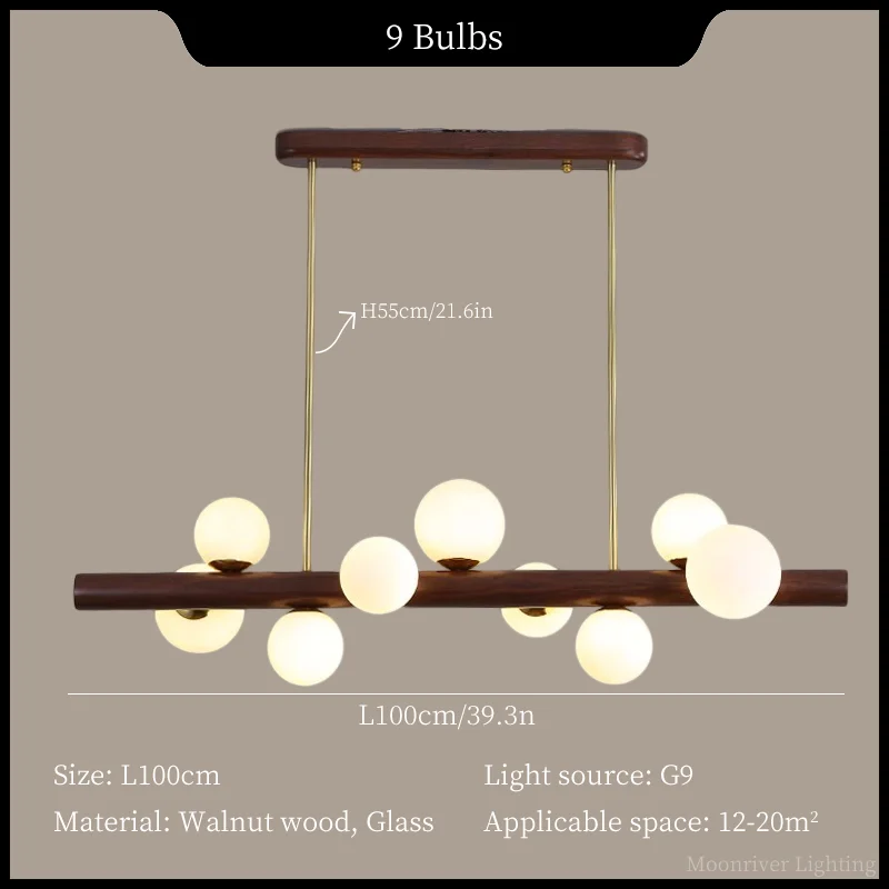 suspension bois minimaliste led style moderne