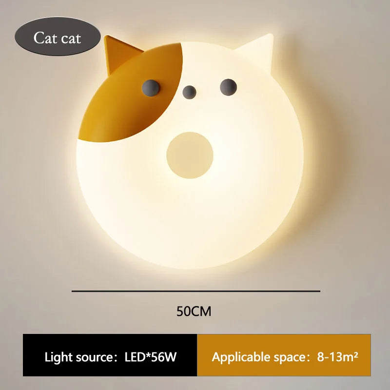 plafonnier led chat mignon pour chambre d'enfant prince et princesse