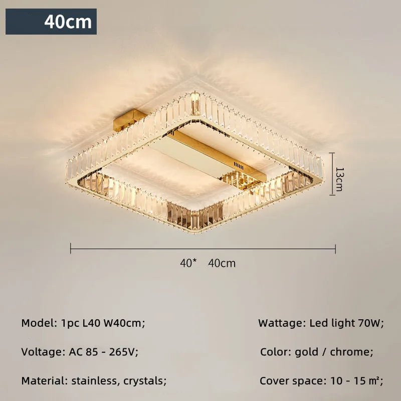 Plafonniers Led modernes à intensité variable pour salon Lustre cristal plafonnier chambre luxe plafonniers luminaires