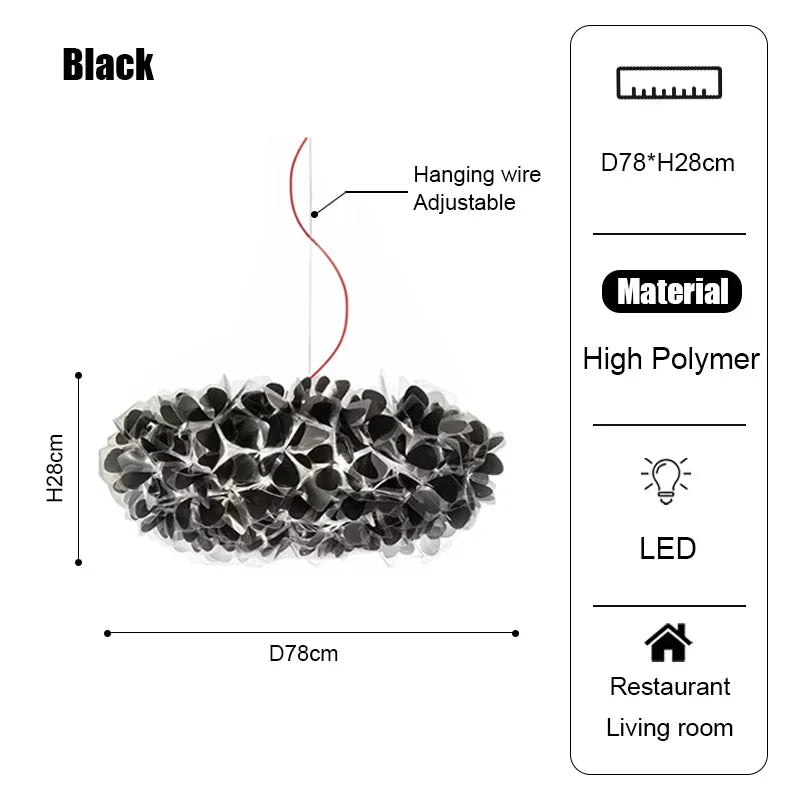 Italy Petal Lustre Led Chandelier Ceiling Pendant Lamps Suspension Hanging Light Fixture Indoor