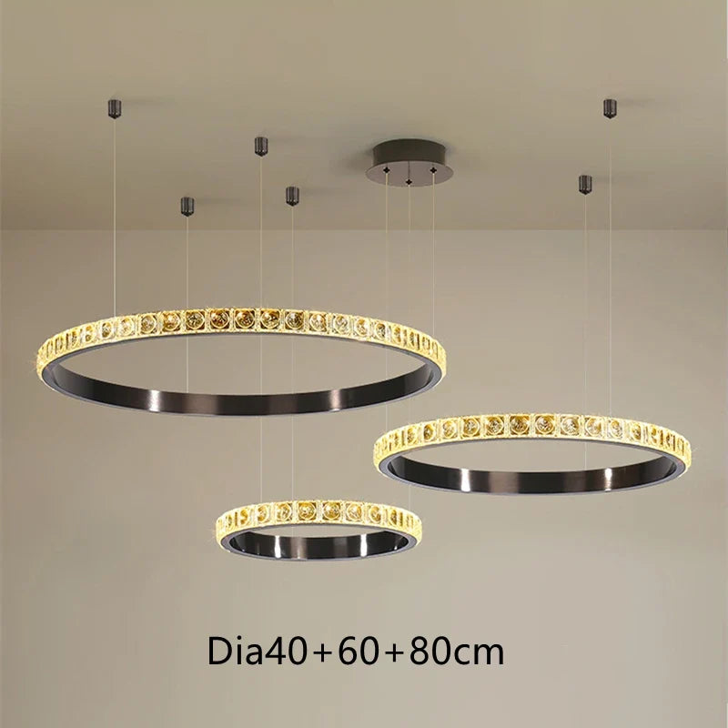 suspension led en cristal à intensité variable