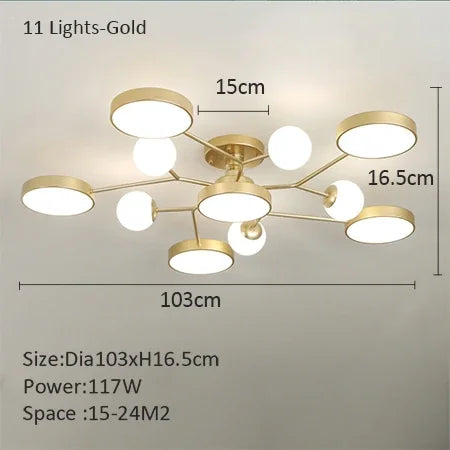 lustre led créatif pour éclairage intérieur moderne