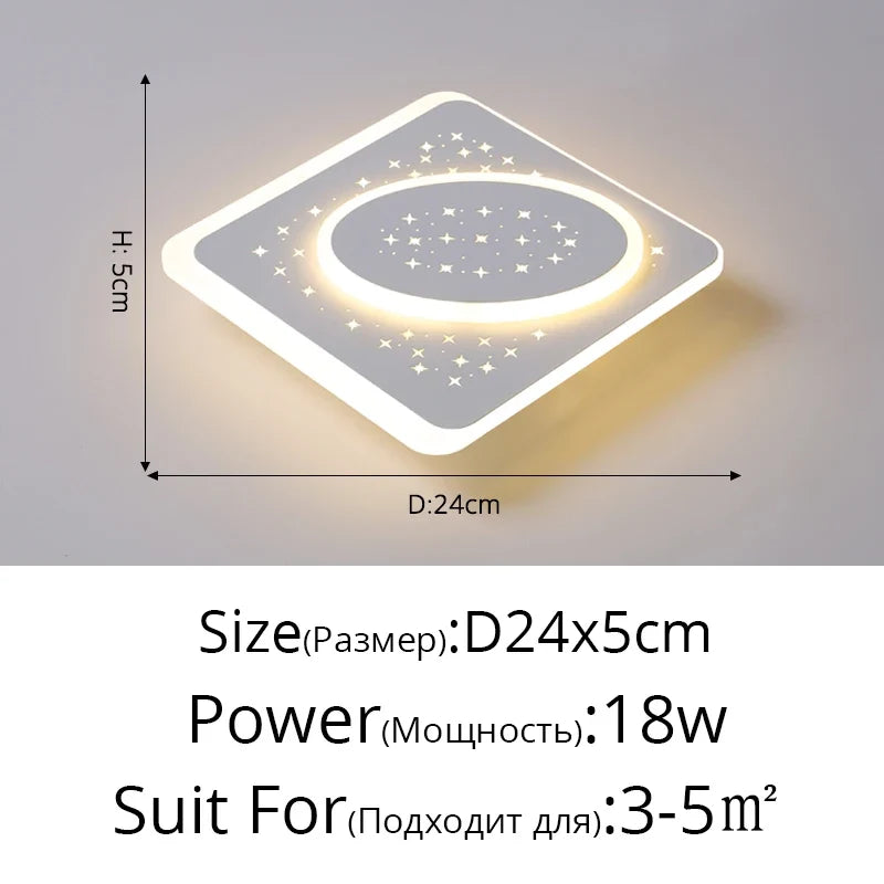 plafonnier led encastré acrylique créatif étoilé simple balcon