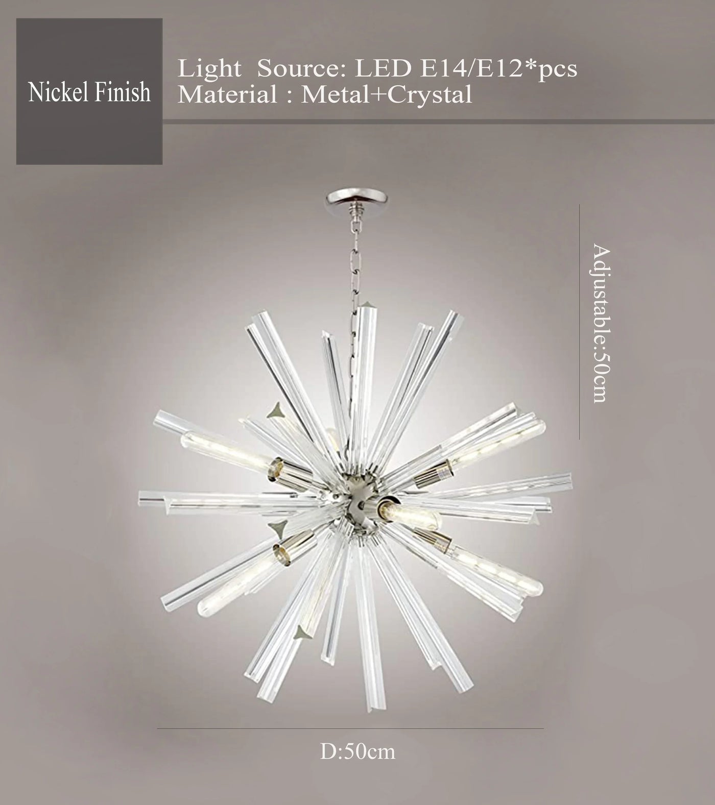 lustre moderne en cristal design pissenlit pour intérieur élégant