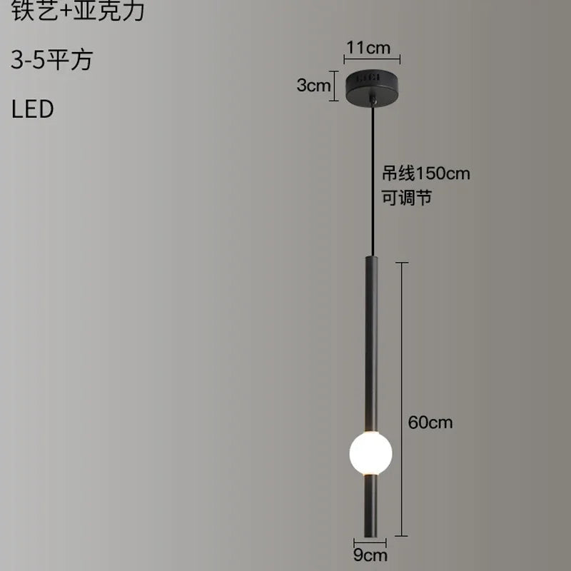 lustre à barre longue suspension avec éclairage led