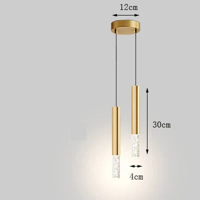 suspension LED en or art moderne long câble