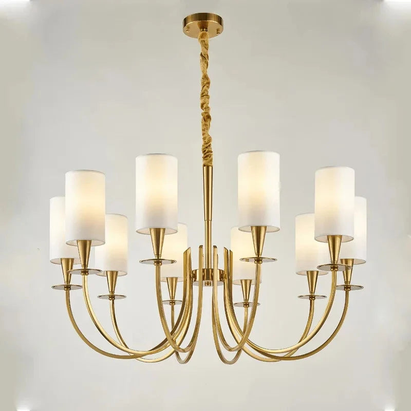lustre rural américain nordique en cuivre