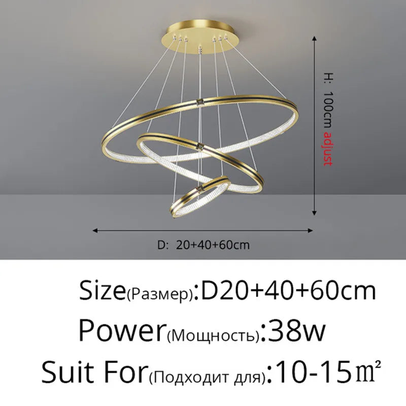 lustre moderne à gradation pour éclairage intérieur élégant
