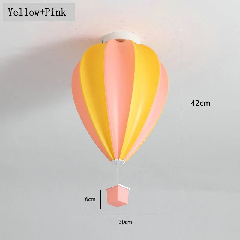 Kids Children's Ceiling Chandelier Light Air Ballon Design Remote Control LED Pendant Chandelier Lamps White Pink Yellow Blue