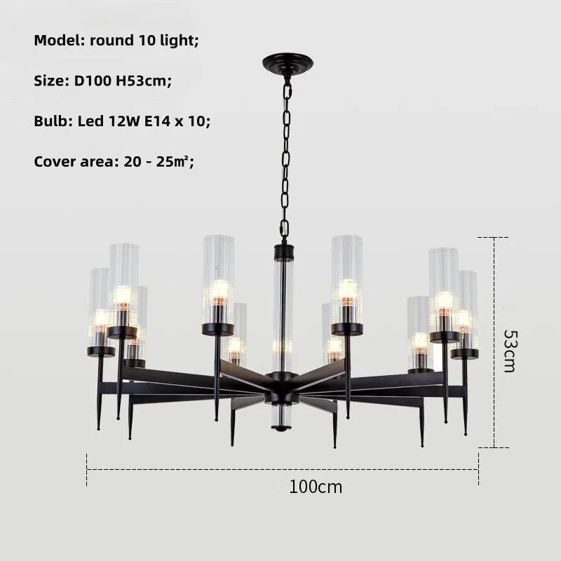 Lustre métal or verre LED