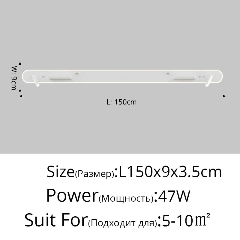 applique murale led de chevet multifonction avec port usb et chargeur sans fil