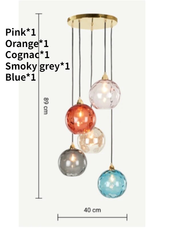 lustre verre coloré nordique moderne grain eau