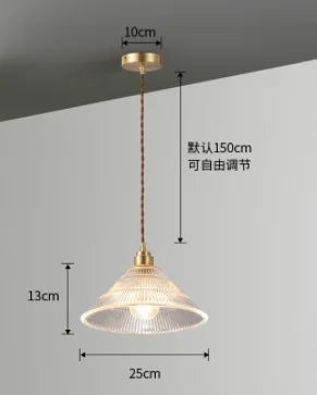 lustre rétro en cuivre avec verre pour décoration intérieure