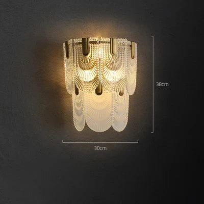 applique murale led en cristal doré à intensité variable