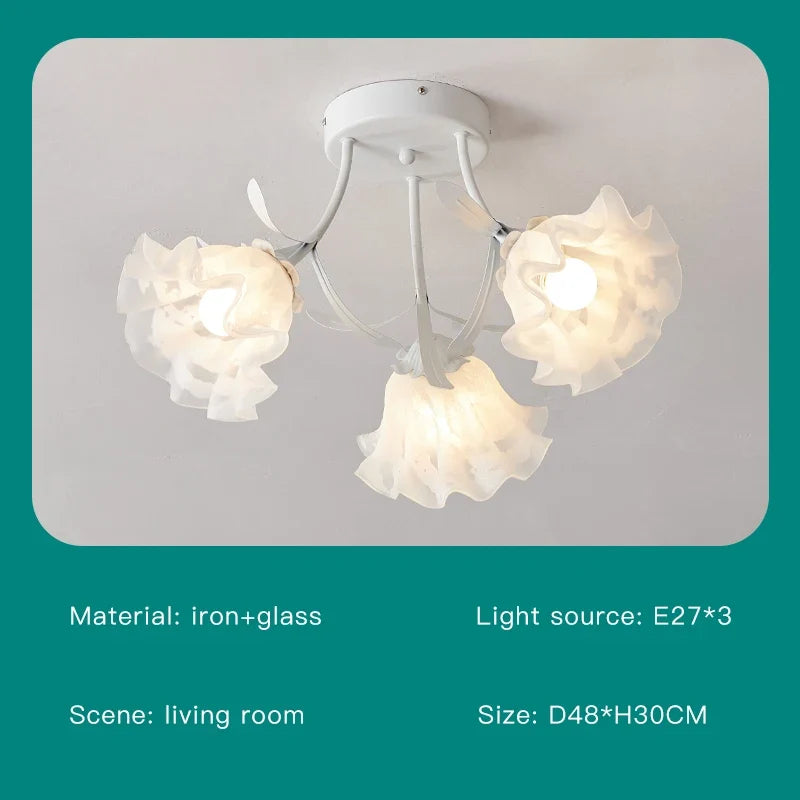 plafonnier floral nordique design romantique pour un décor élégant