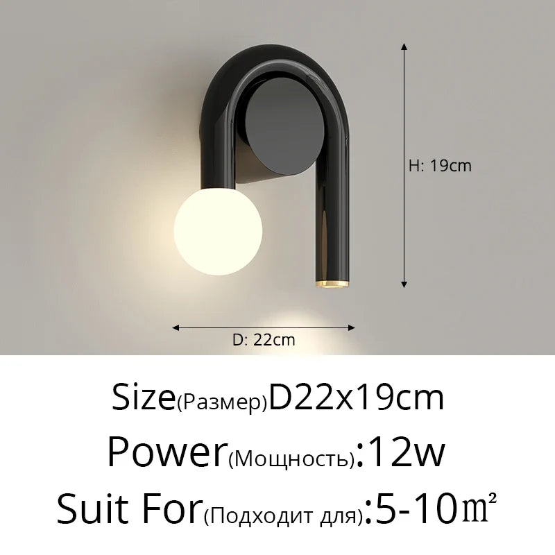 lampe de chevet murale en u anti-lumière bleue minimaliste