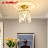 plafonnier led en cristal doré pour décoration intérieure