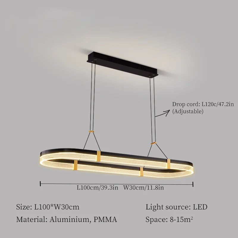 suspension moderne en led pour décoration intérieure élégante