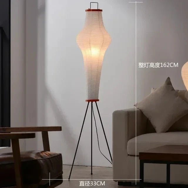 lampadaire led en papier de riz design japonais pour intérieur